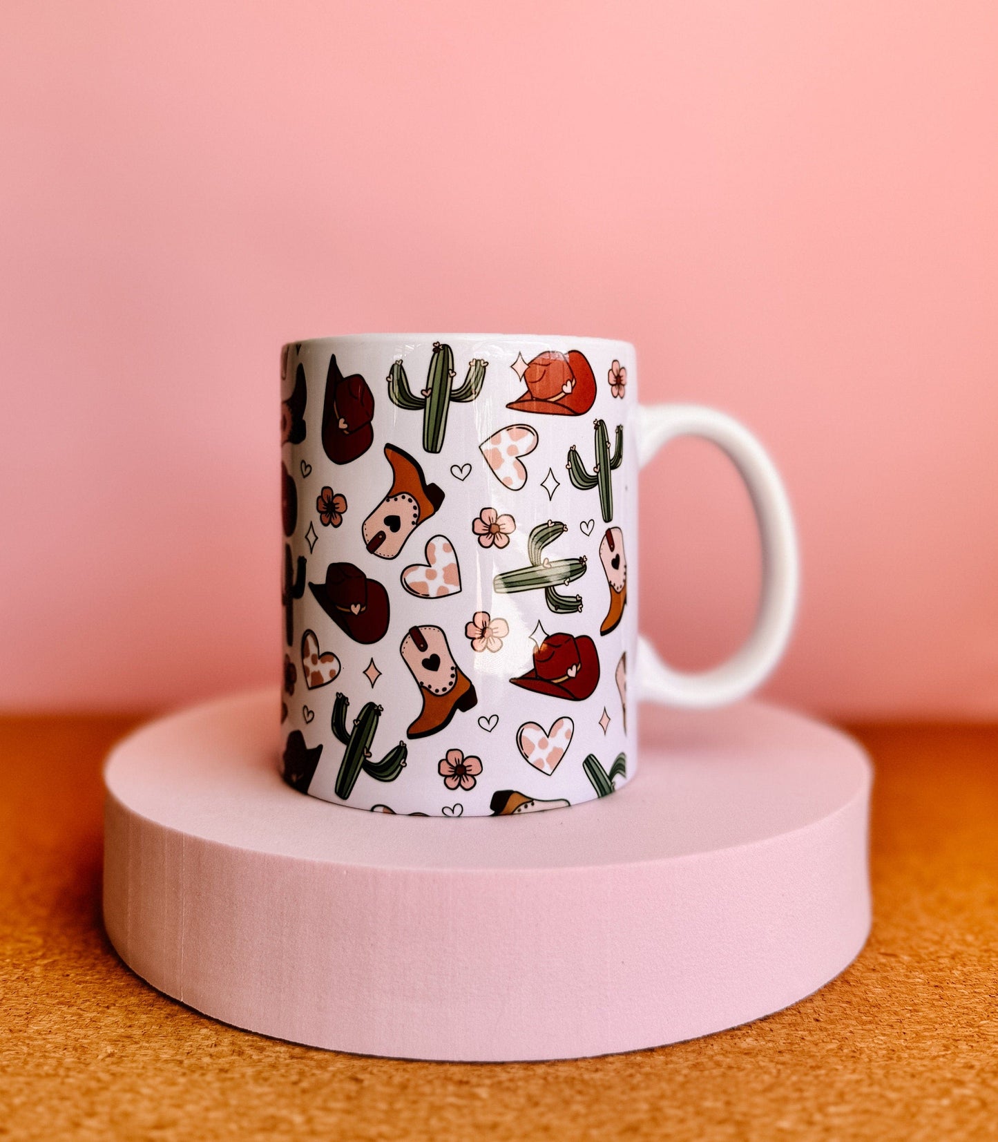 Cowboy Valentine Mug | handprinted mug | pretty mugs | ceramics | adorable ceramics