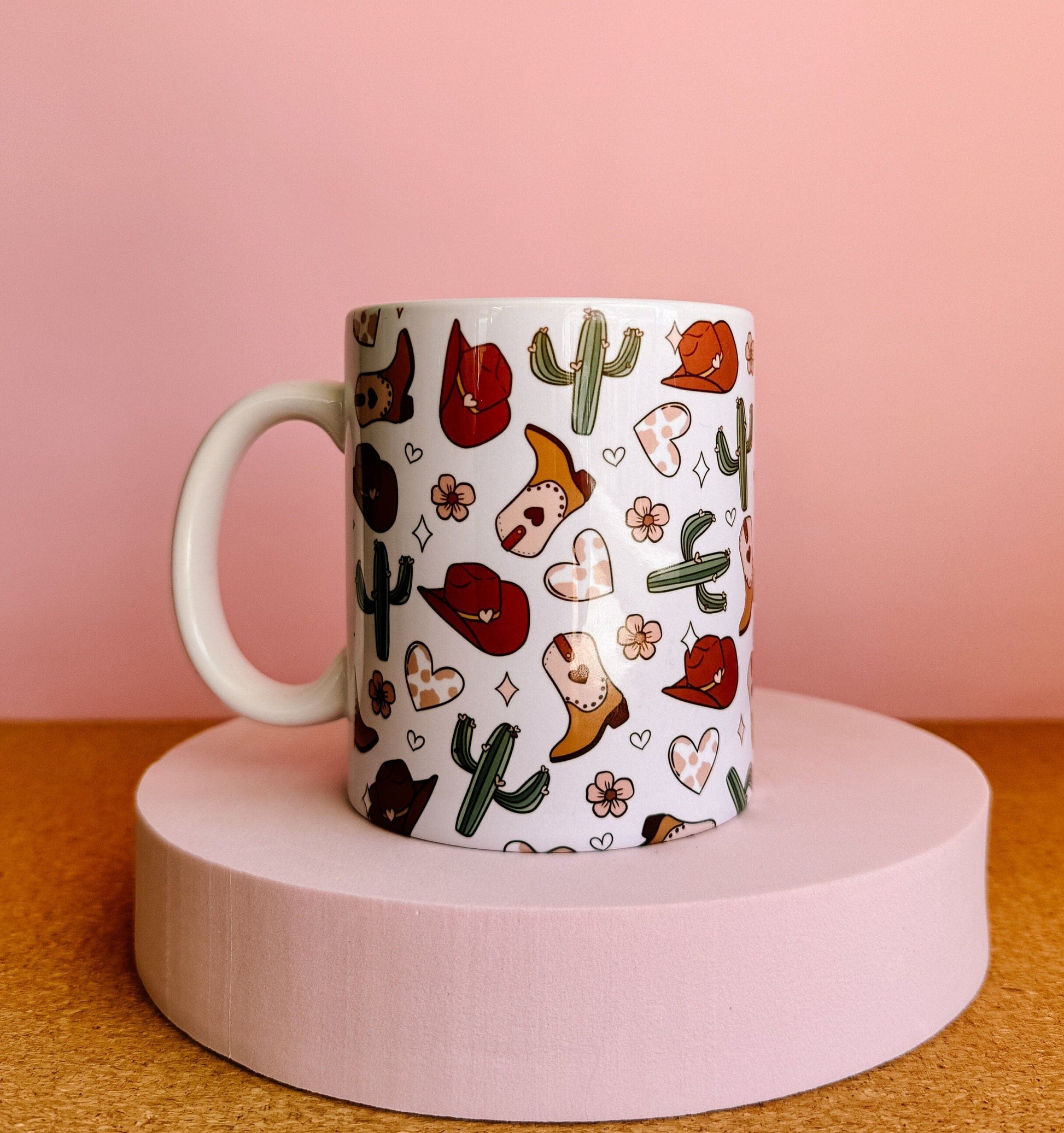 Cowboy Valentine Mug | handprinted mug | pretty mugs | ceramics | adorable ceramics