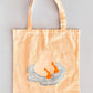 Adorable Kawaii Puddle Duck Cotton Tote Bags | library tote | market tote