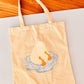 Adorable Kawaii Puddle Duck Cotton Tote Bags | library tote | market tote