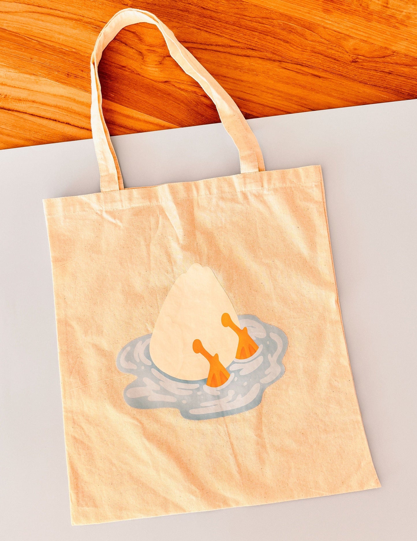 Adorable Kawaii Puddle Duck Cotton Tote Bags | library tote | market tote