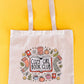 Adorable Cozy Girl Era Cotton Tote Bags | library tote | market tote