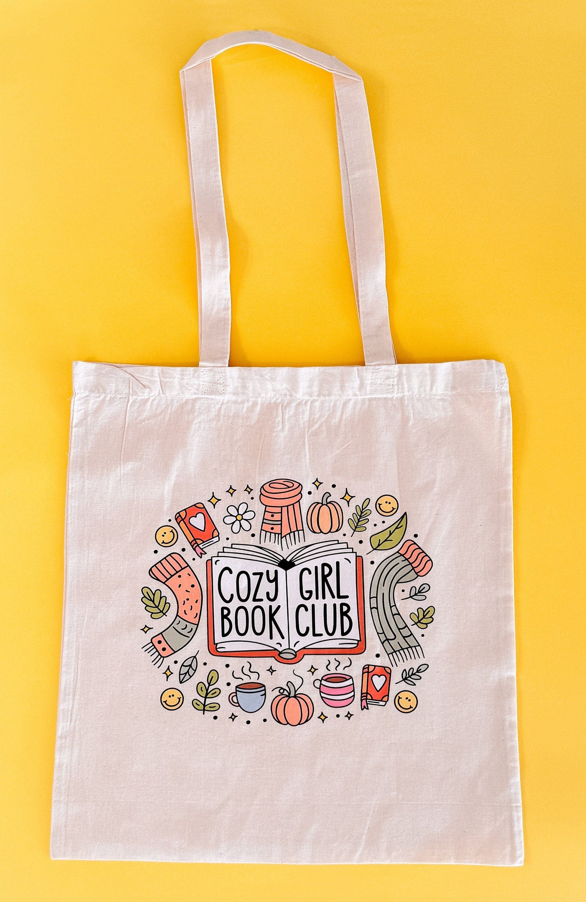 Adorable Cozy Girl Era Cotton Tote Bags | library tote | market tote