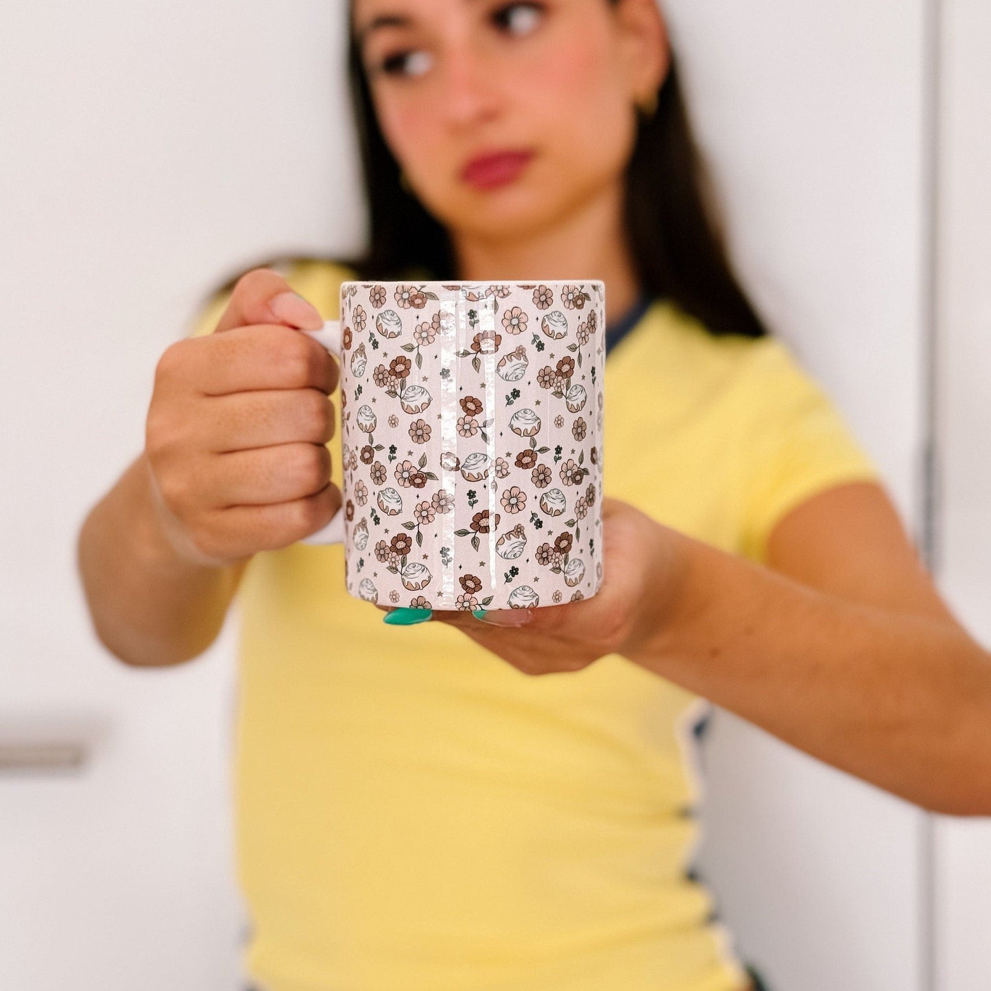 Fall time Cinnabon Mug | handprinted mug | Cinnabons | ceramics | adorable ceramics