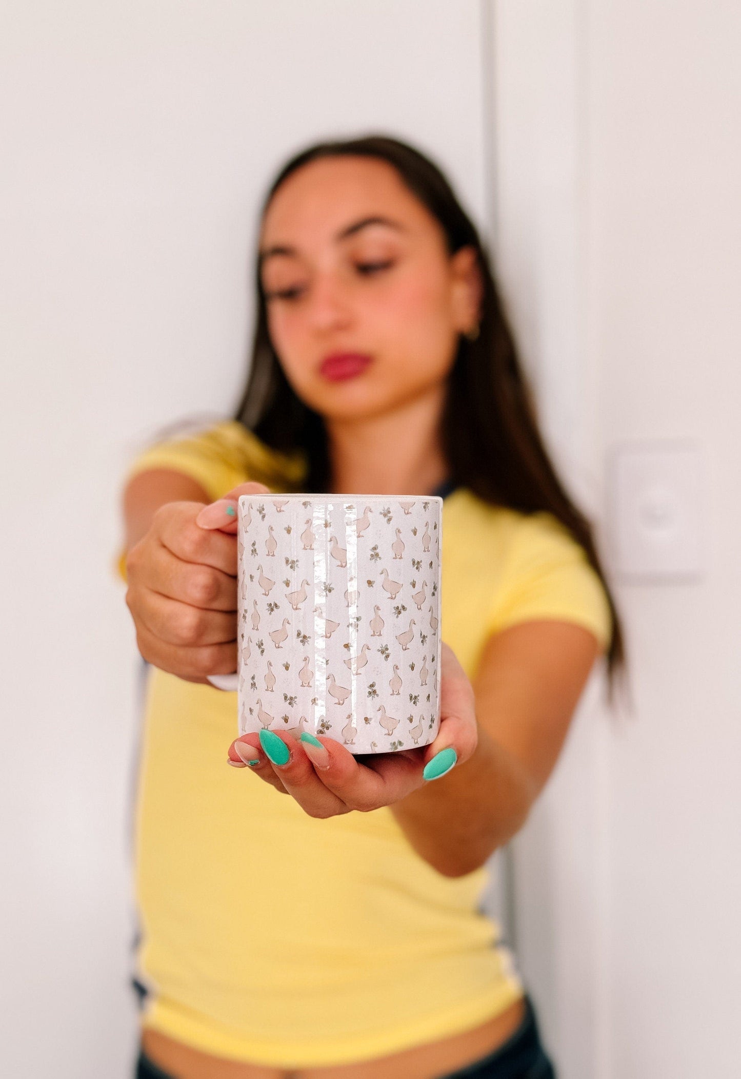 Adorable Ducky Floral Mug