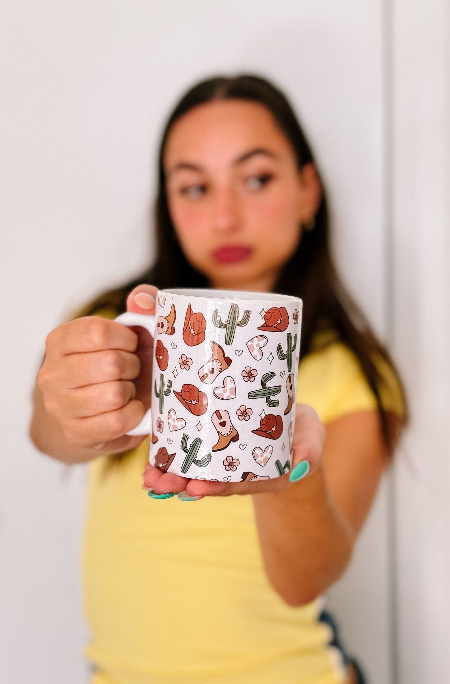 Cowboy Valentine Mug | handprinted mug | pretty mugs | ceramics | adorable ceramics