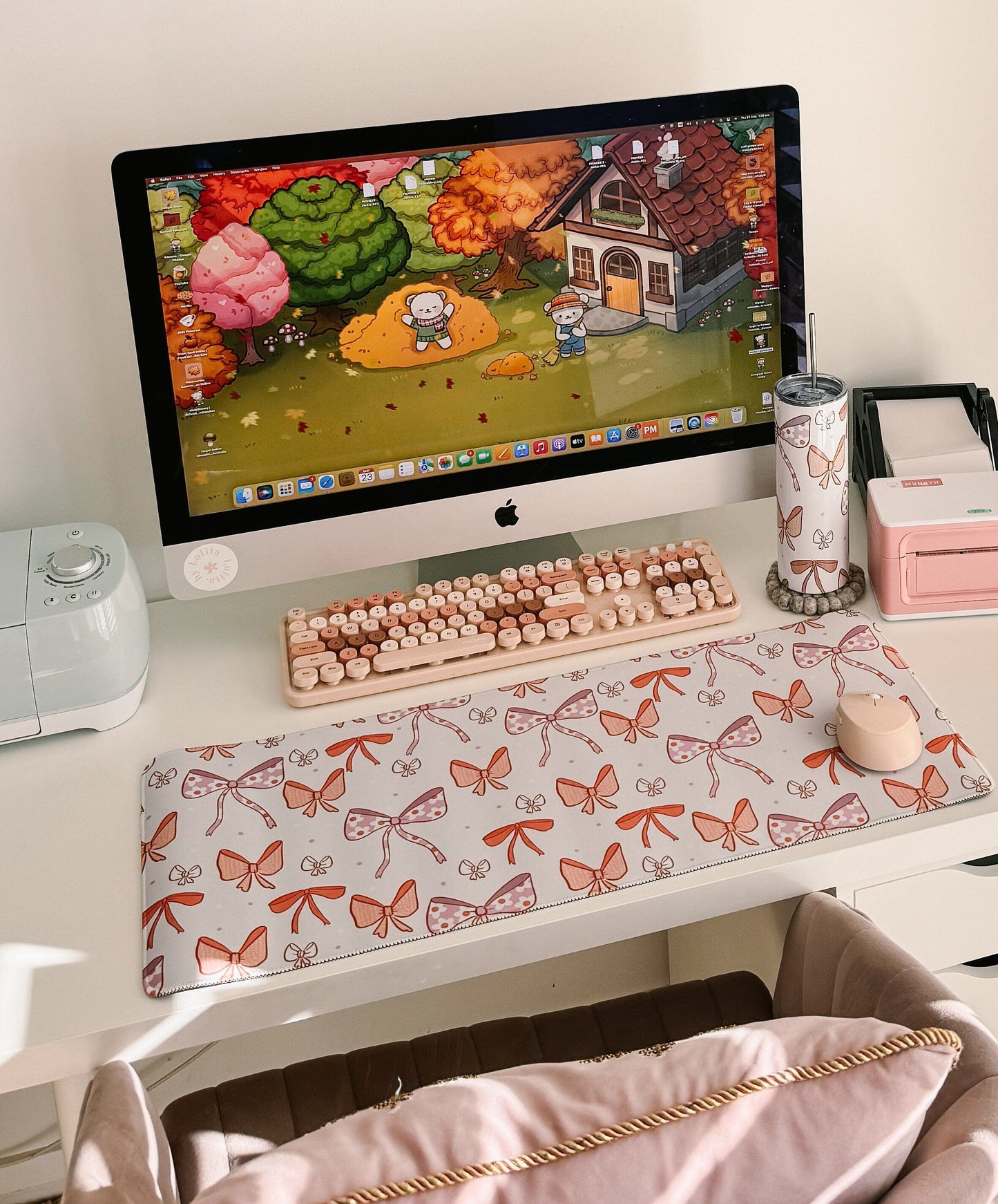 Adorable Coquette Large Gaming Mouse Pad