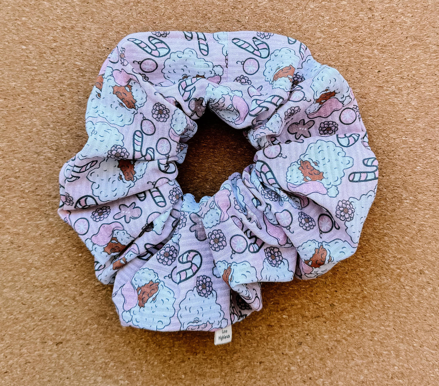 Pastel Pink Santa Scrunchie