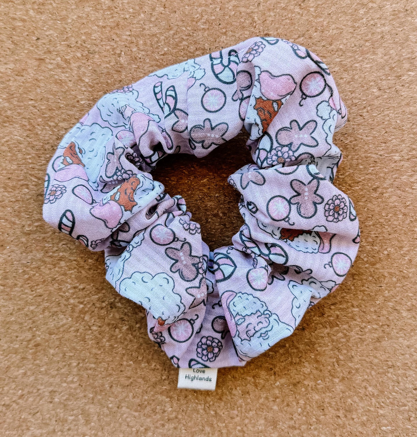 Pastel Pink Santa Scrunchie