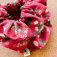 Vintage Christmas Floral Scrunchie