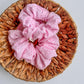 Pink Embroidered Scrunchie | eyelet scrunchie | XL scrunchie | gift's for her