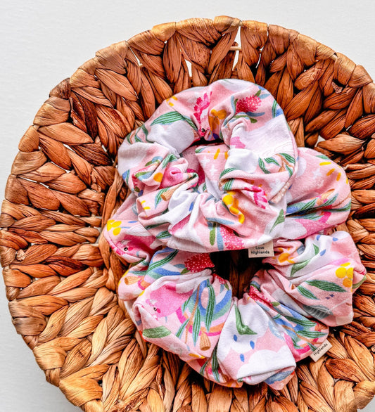 Pink Australiana Cockatoo Scrunchie | XXL scrunchies | hair accessories | mothers day gift