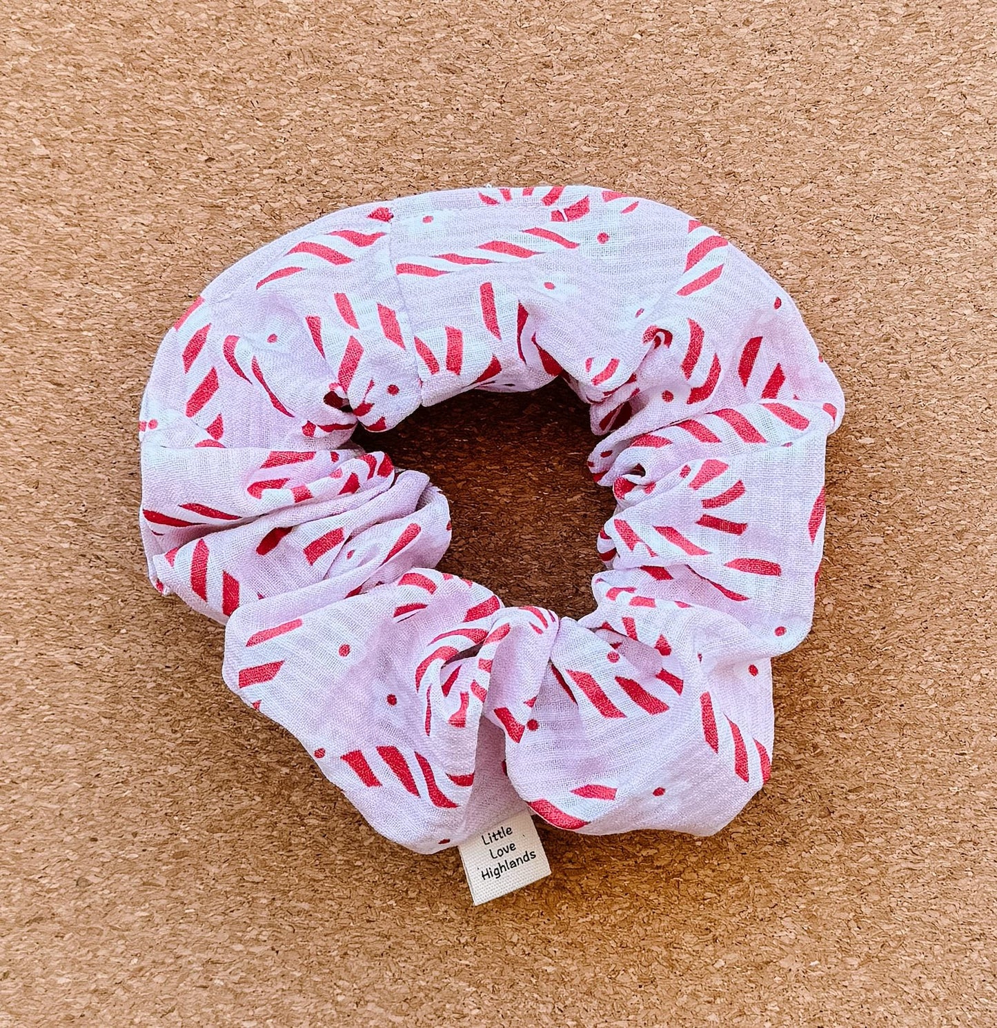 Daisy Candy Canes Scrunchie