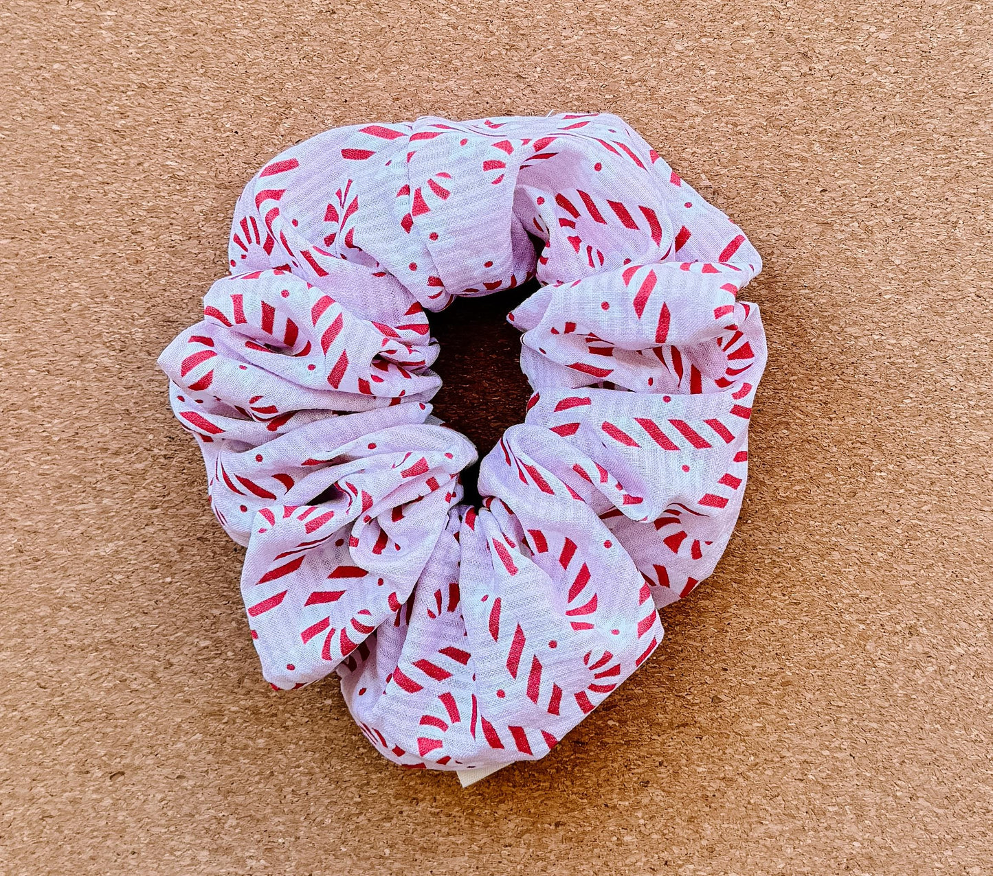 Daisy Candy Canes Scrunchie