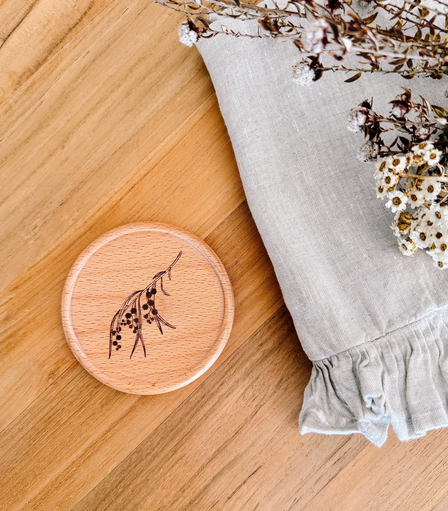 Wooden Coaster | Australian Wattle | eco friendly | coasters | Australiana