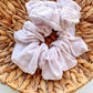 Pale Pink Gingham Scrunchie | XXL scrunchies | seersucker | hair accessories