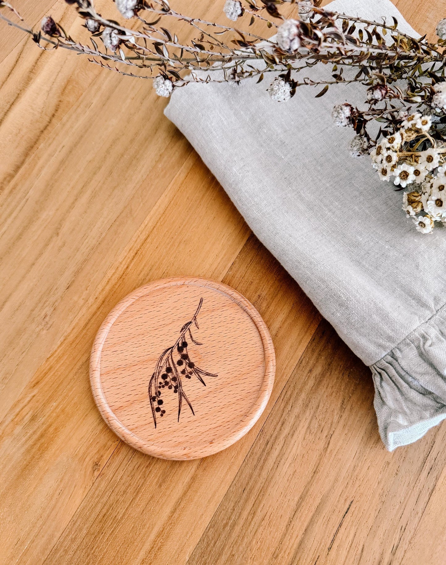 Wooden Coaster | Australian Wattle | eco friendly | coasters | Australiana