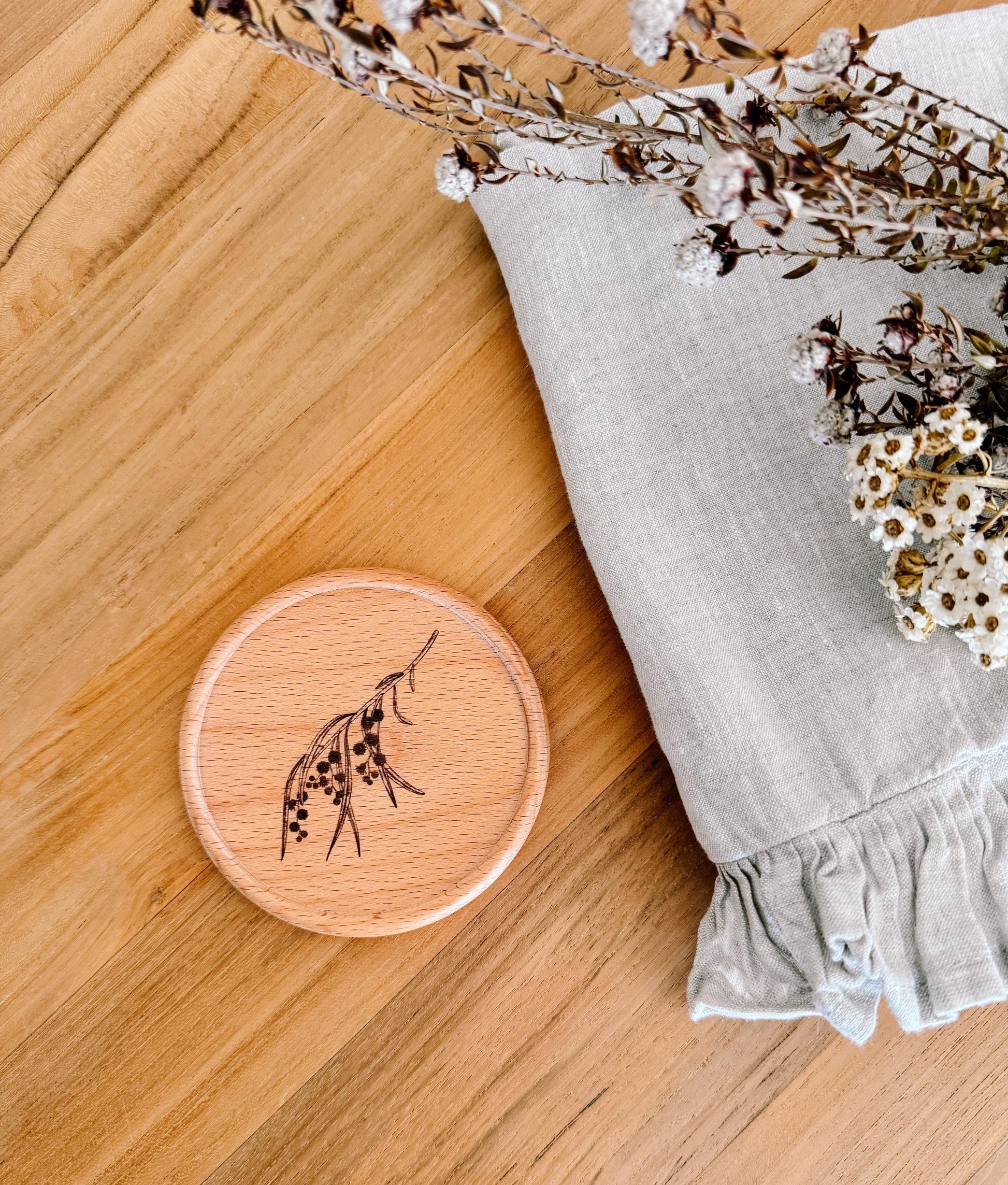 Wooden Coaster | Australian Wattle | eco friendly | coasters | Australiana