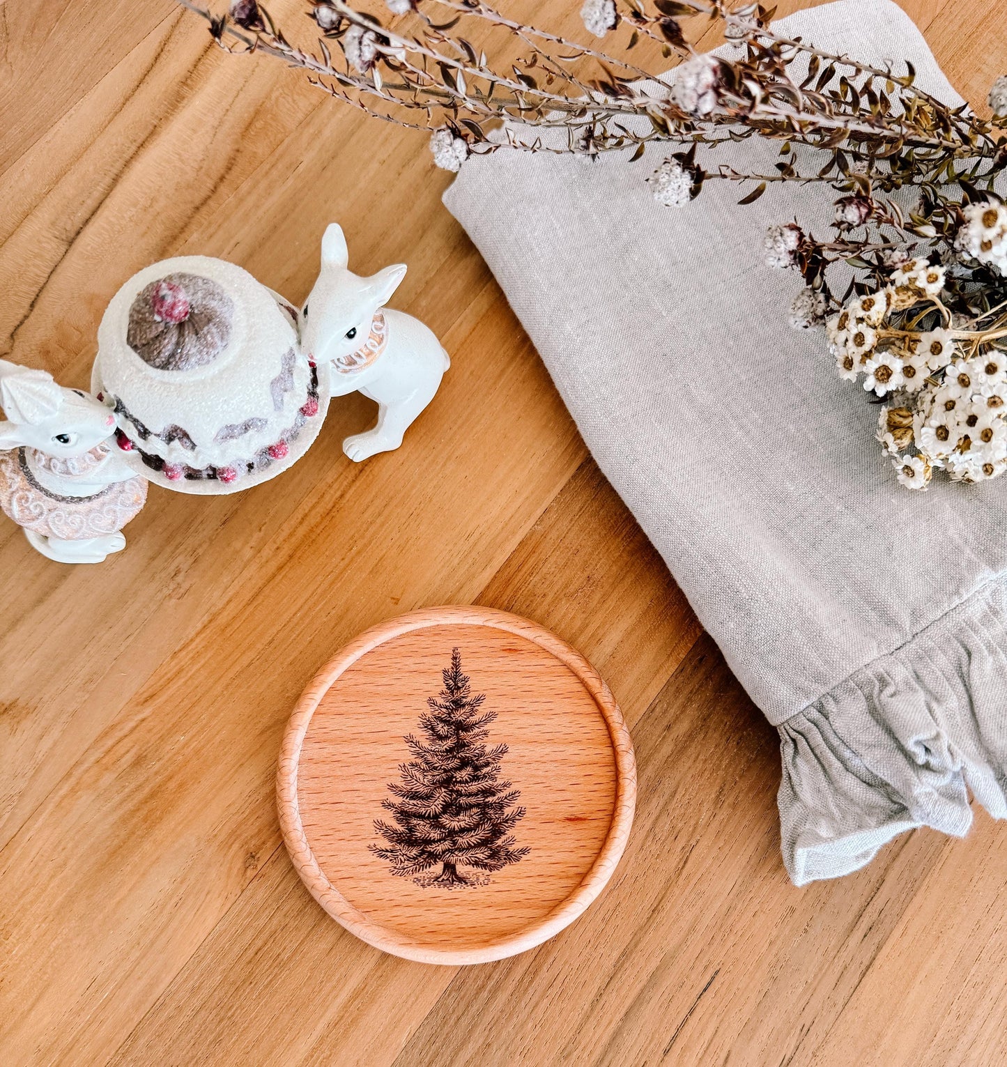 Wooden Coaster | Alpine Christmas tree | eco friendly | coasters | homewares