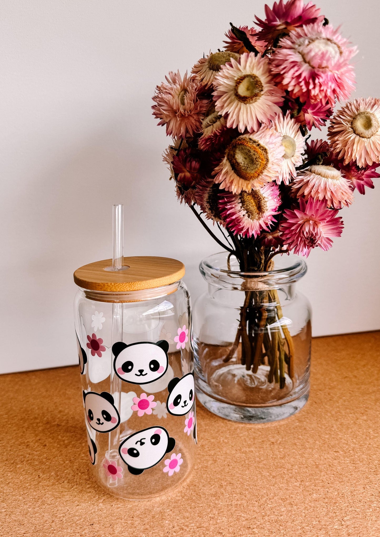 Adorable Panda Libbey glass can | Libbey cup | drinkware | gift ideas