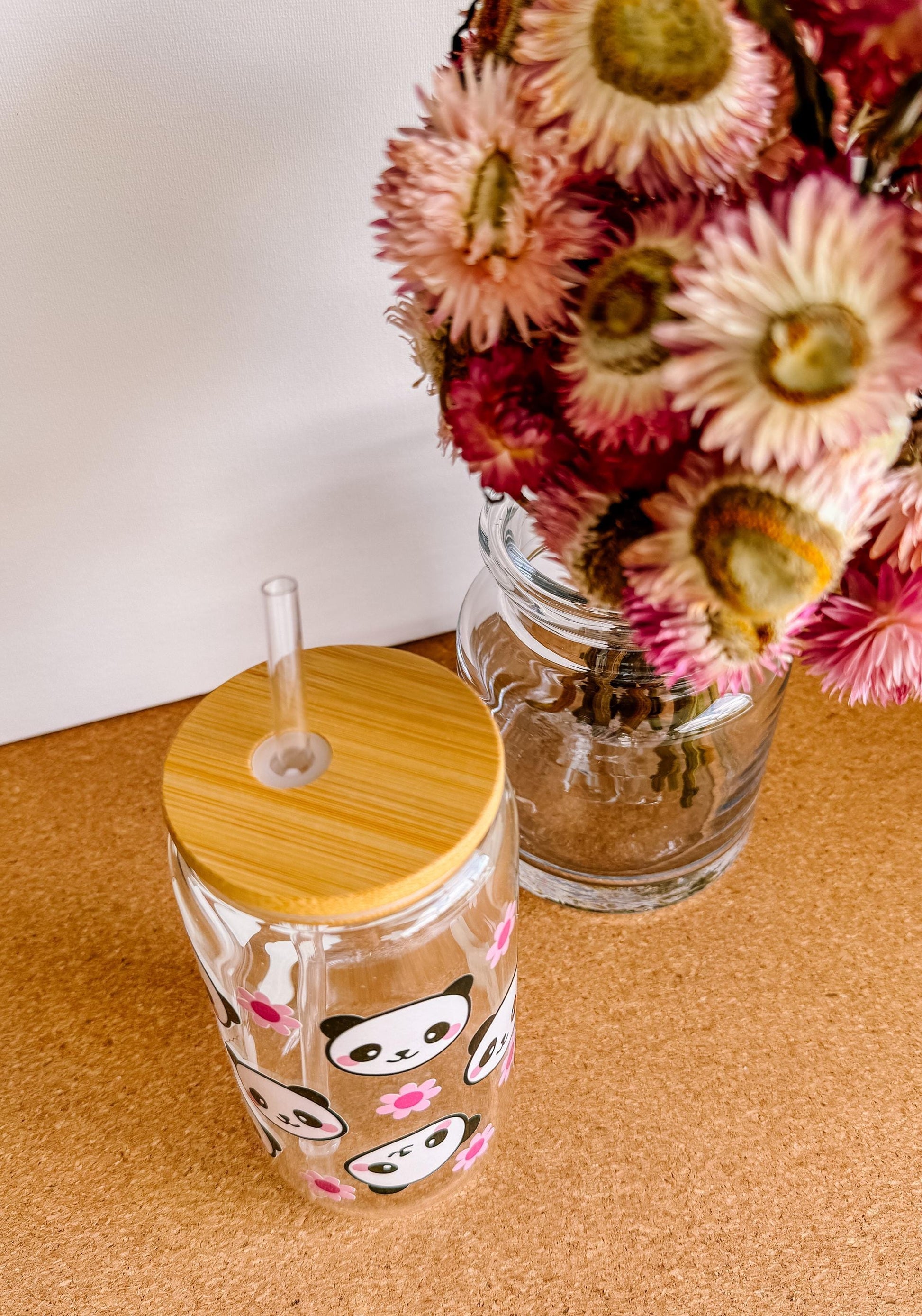 Adorable Panda Libbey glass can | Libbey cup | drinkware | gift ideas