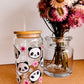 Adorable Panda Libbey glass can | Libbey cup | drinkware | gift ideas