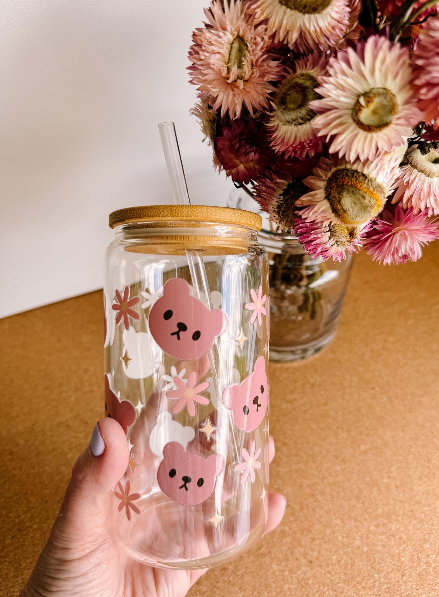 Adorable Bear Libbey glass can | Libbey cup | drinkware | gift ideas