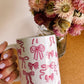 Pink Bow Mug | handprinted mug | cute ceramics | adorable ceramics | mother's day gift