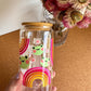 Adorable Rainbow Froggy Libbey glass can | Libbey cup | drinkware | gift ideas