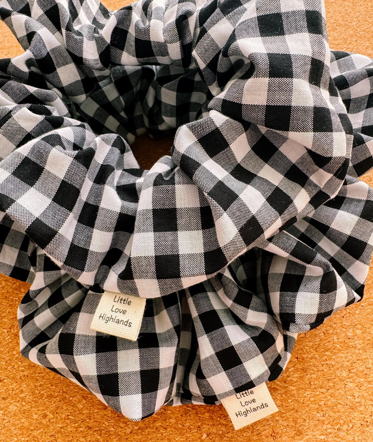 Black & White Gingham Scrunchie | gingham | mini me | gifts for her | XL scrunchie