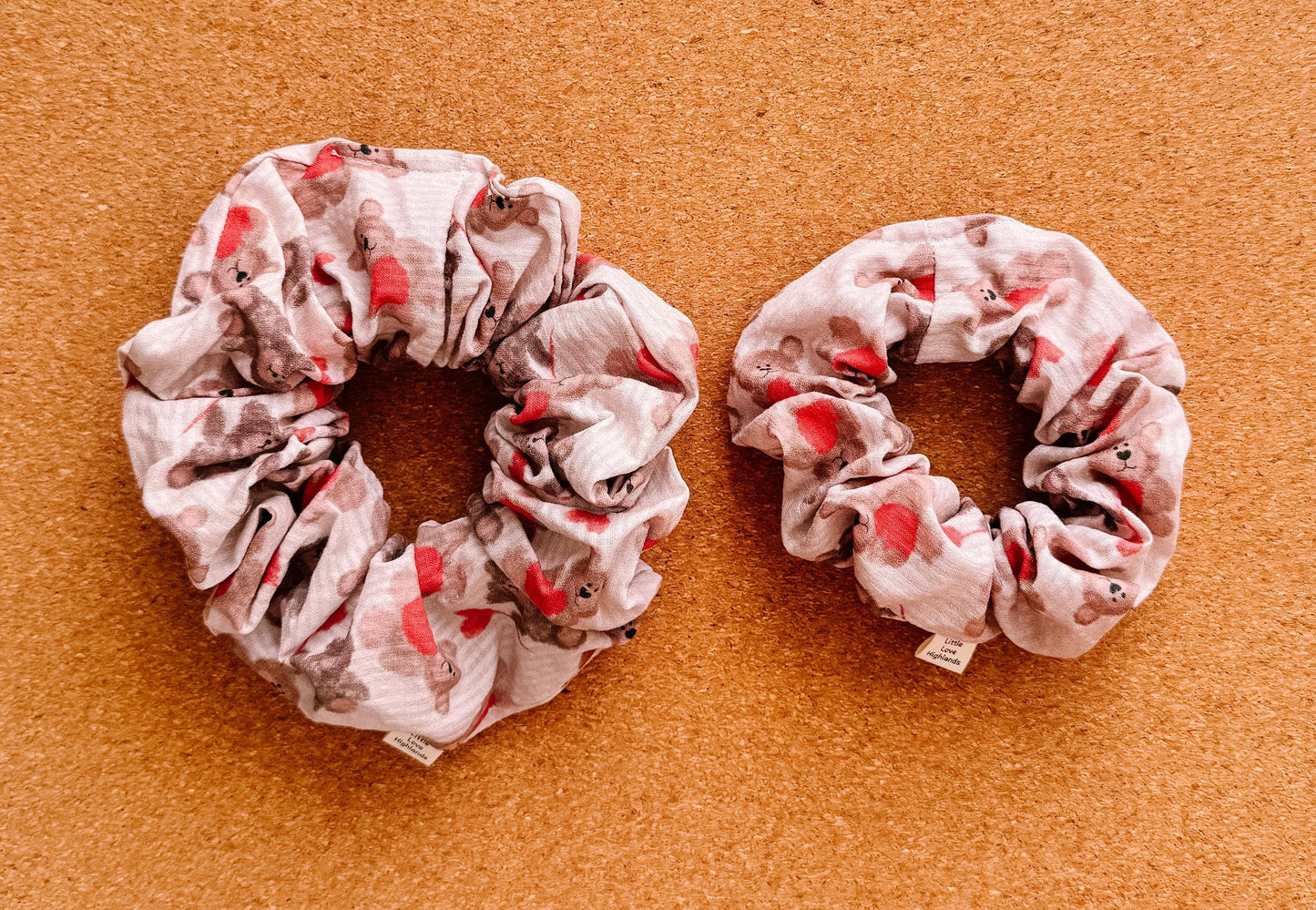 Valentine Bear Scrunchie | XL scrunchie | gift's for her | Valentines Day | XXL scrunchies