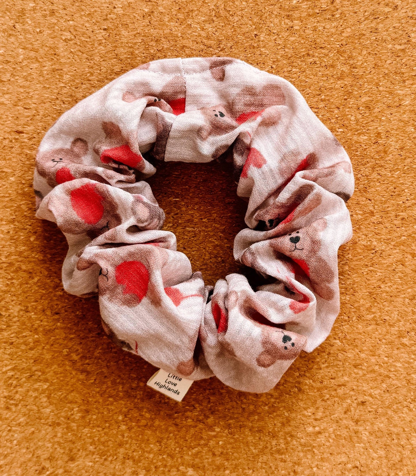 Valentine Bear Scrunchie | XL scrunchie | gift's for her | Valentines Day | XXL scrunchies