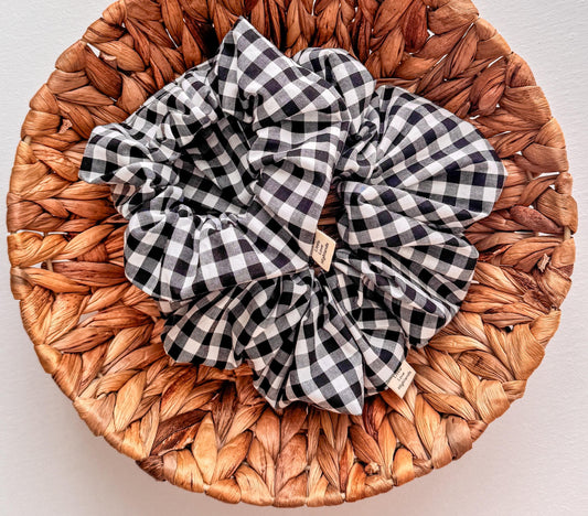 Black & White Gingham Scrunchie | gingham | mini me | gifts for her | XL scrunchie