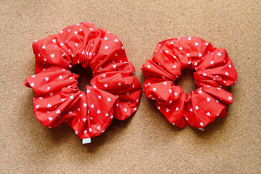 Valentine Hearts Scrunchie | Valentines Day | XL scrunchie | Valentines gift | gift's for her | Hearts | free shipping